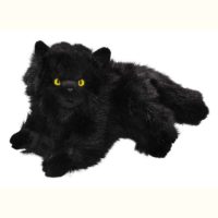 Liggende Knuffel zwarte Perzische kat 30cm | Bicolini