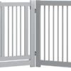 PawHut Freistehendes Hundegitter, 4 Paneele, flexibel, Kiefernholz, 204L x 36B x 75H cm, Hellgrau