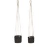 Atlantic Plantenmand - Set van 2 - H16 x Ø16 cm - Zwart