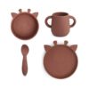 Lykke siliconen dinerset 4-pack Giraffe